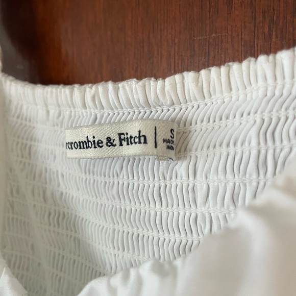 Abercrombie & Fitch Cotton Poplin Ruffle Tiered Maxi Dress White Women's S - Picture 9 of 10